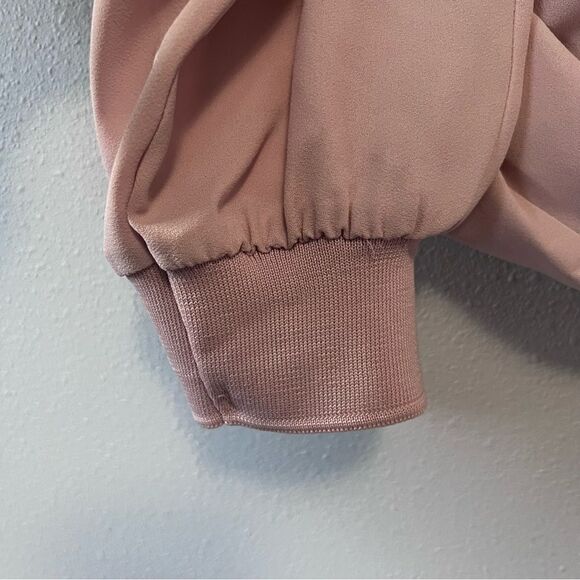 Alfani Pale Pink Long Sleeve Mock Neck Blouse Size L  NWT! - Picture 3 of 11